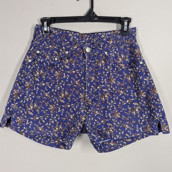 Vintage Floral High-Waisted Denim Shorts - Picture 1 of 8